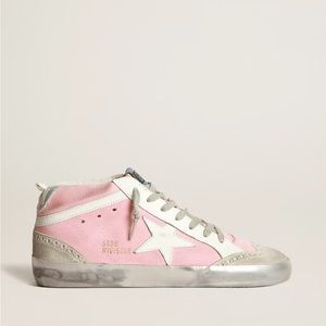 Pink and silver golden goose sneakers